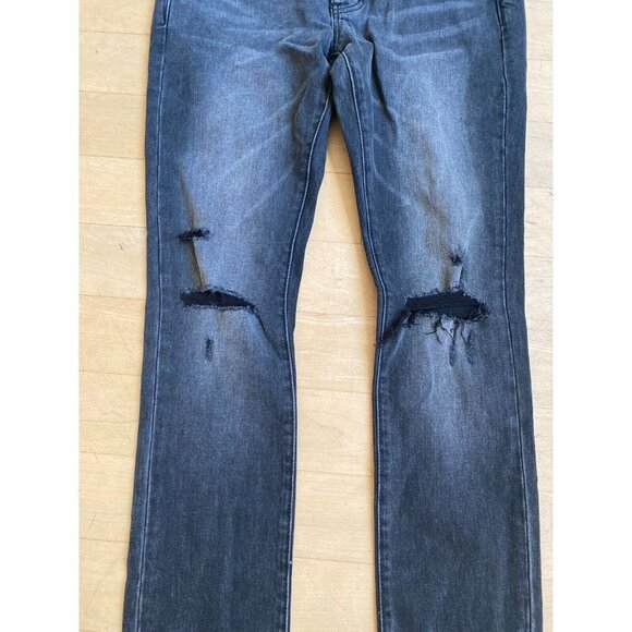 Six week Residency BNWOT skinny distressed black jeans sz 31 button fly - Picture 3 of 9